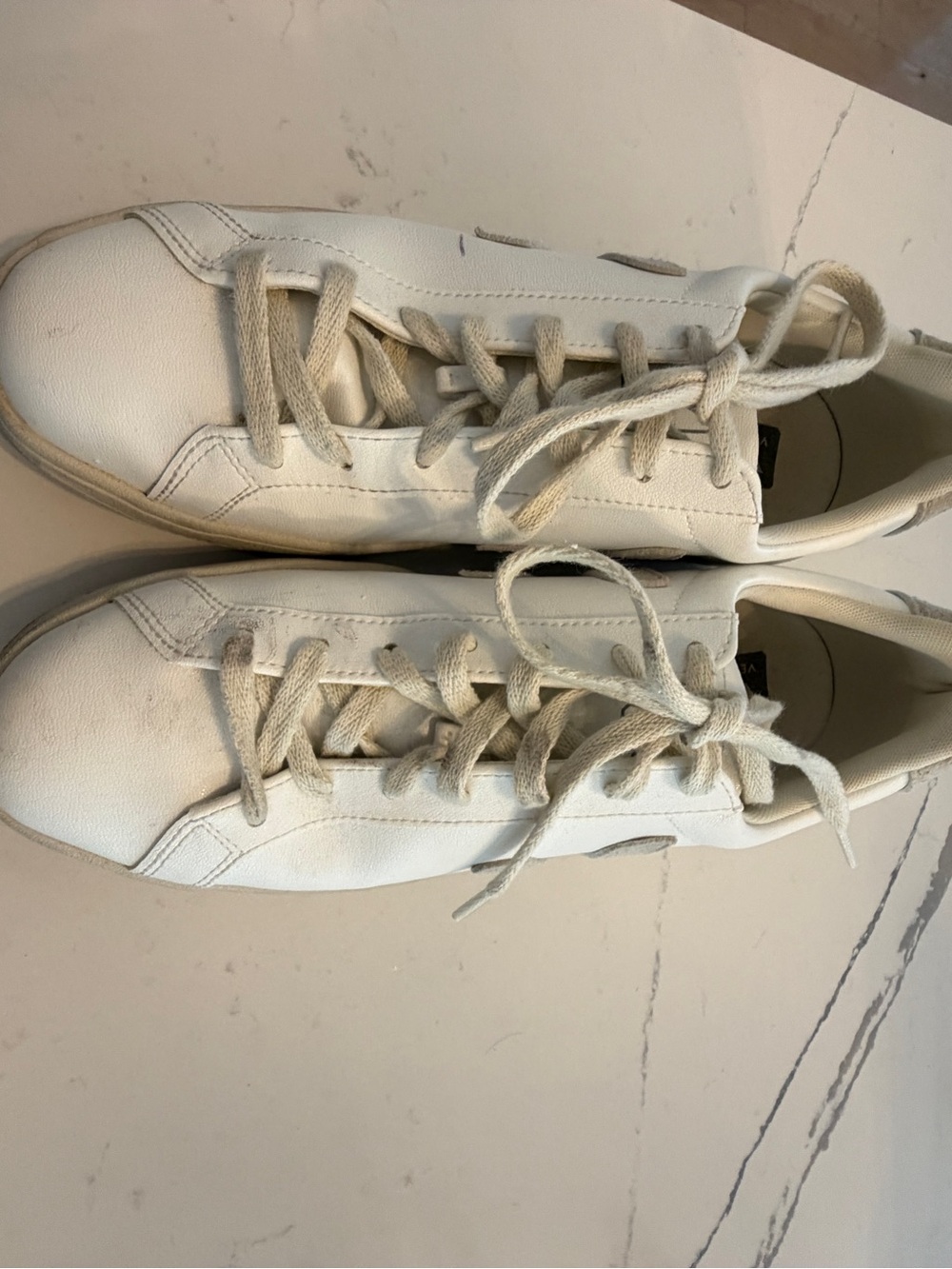 Veja Women’s White and Light Gray Low-Top Sneaker - Picture 7 of 8